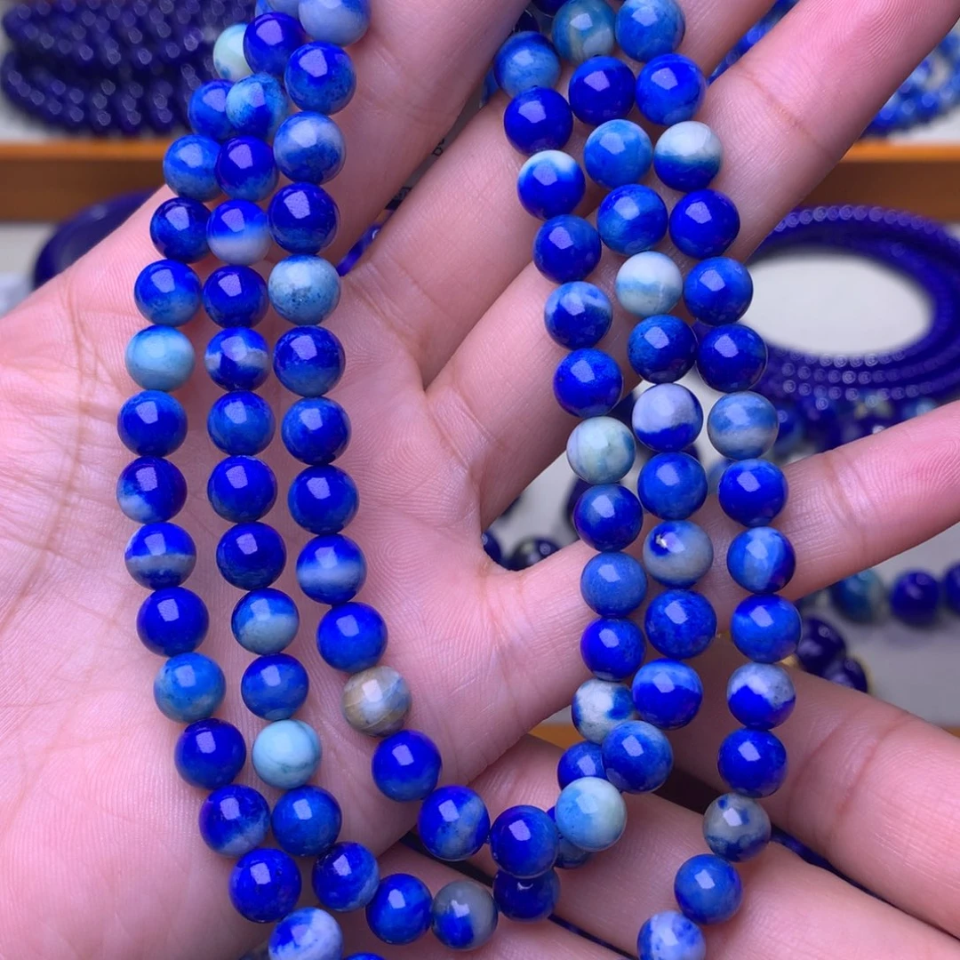 青金石未镶嵌手串7mm