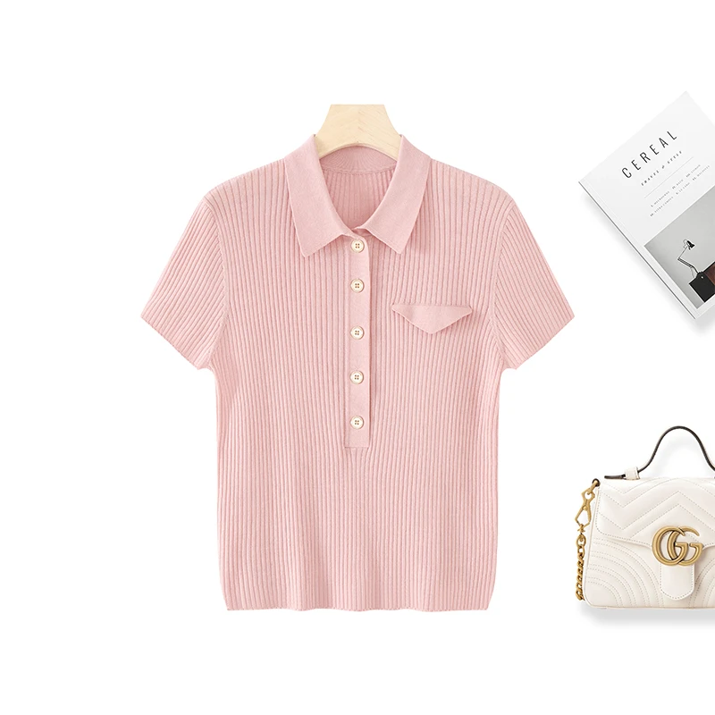 莱赛尔+醋酸+清凉2025新款夏季休闲百搭薄款T恤女POLO领