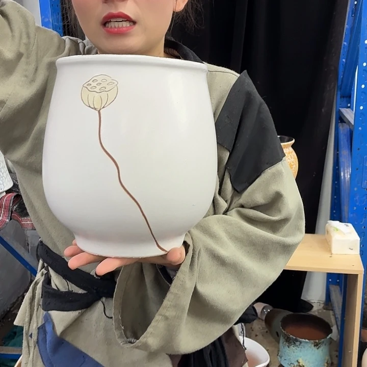 19×24 -粗陶花盆有孔-买买买