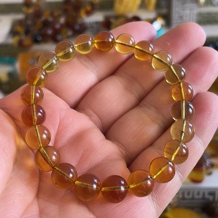 琥珀未镶嵌裸石手串