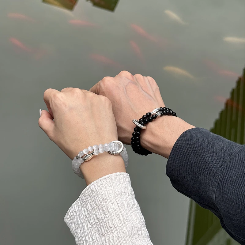 梦银匠 足银手链 S999锦鲤手串新中式情侣礼物送男朋友FJ501400-Z