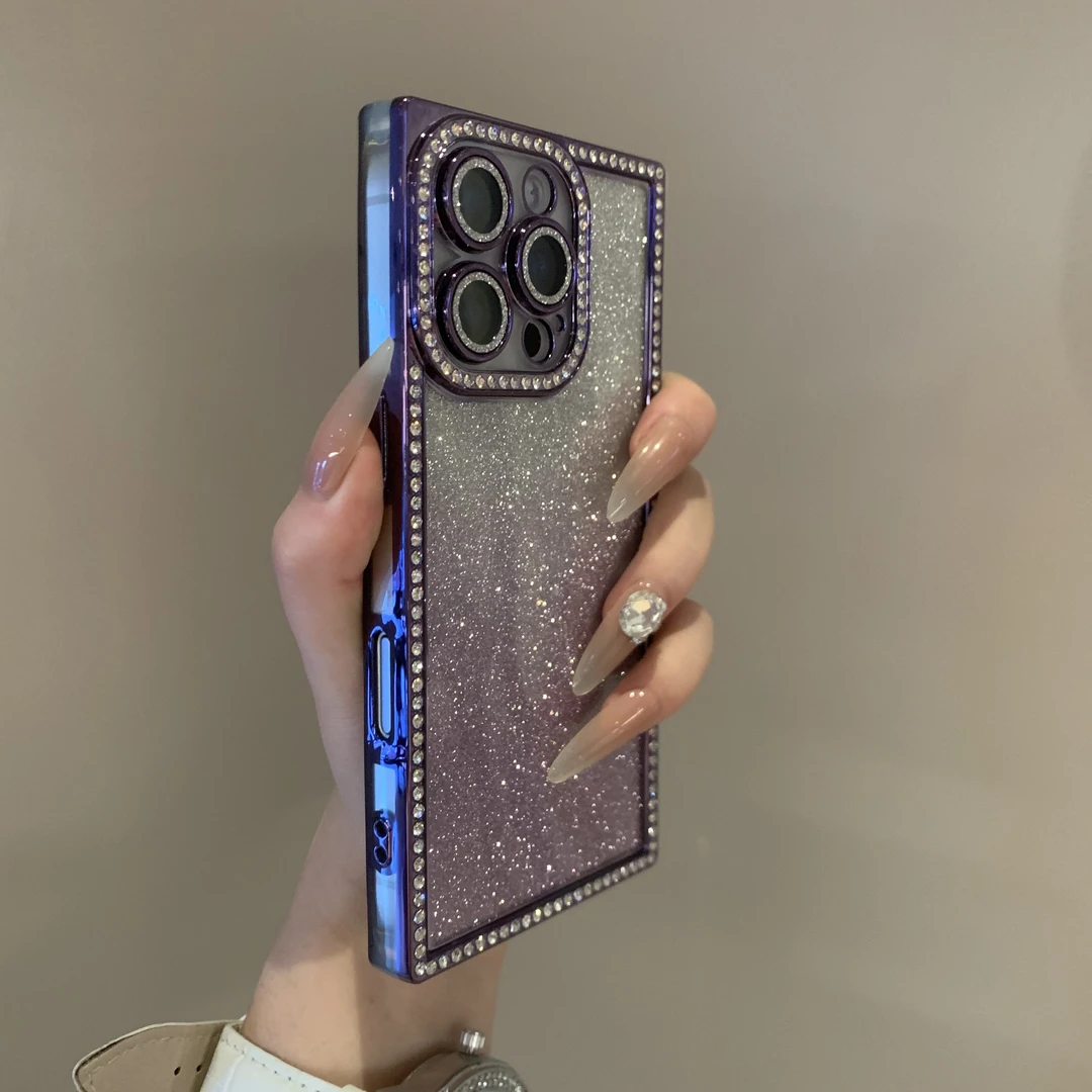 满天星适用苹果16promax闪粉渐变iPhone15手机壳14pro高级镜头膜