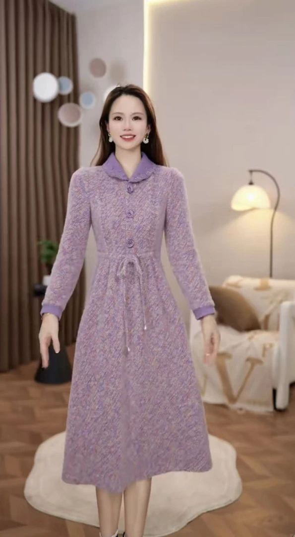 【铭悦定制】X728 #   2025 显瘦  减龄 新款  连衣裙