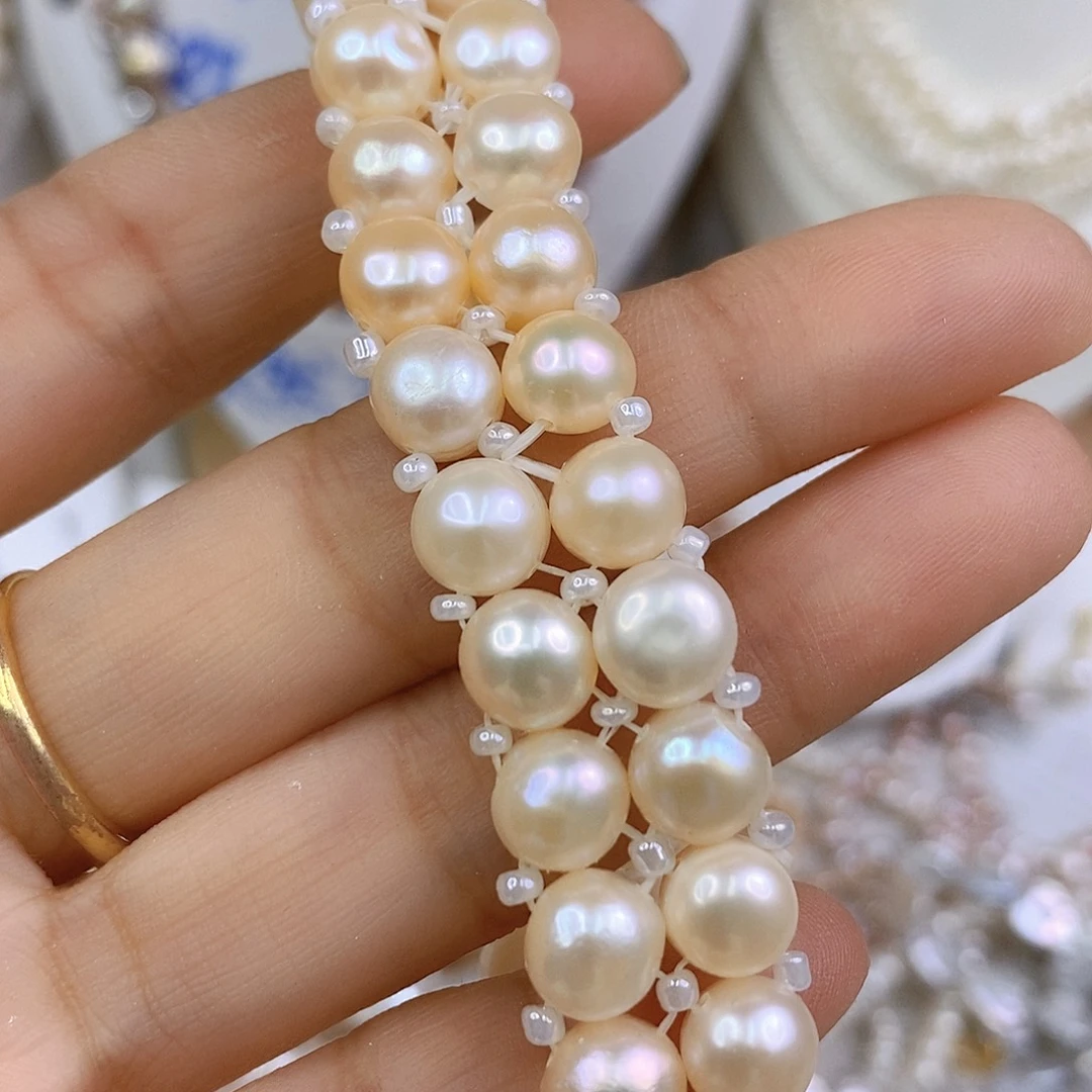 淡水珍珠手绳合金