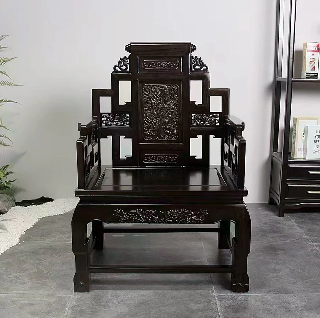 风车木主人天龙宝座新中式会所客厅禅意古典单人雕花方几