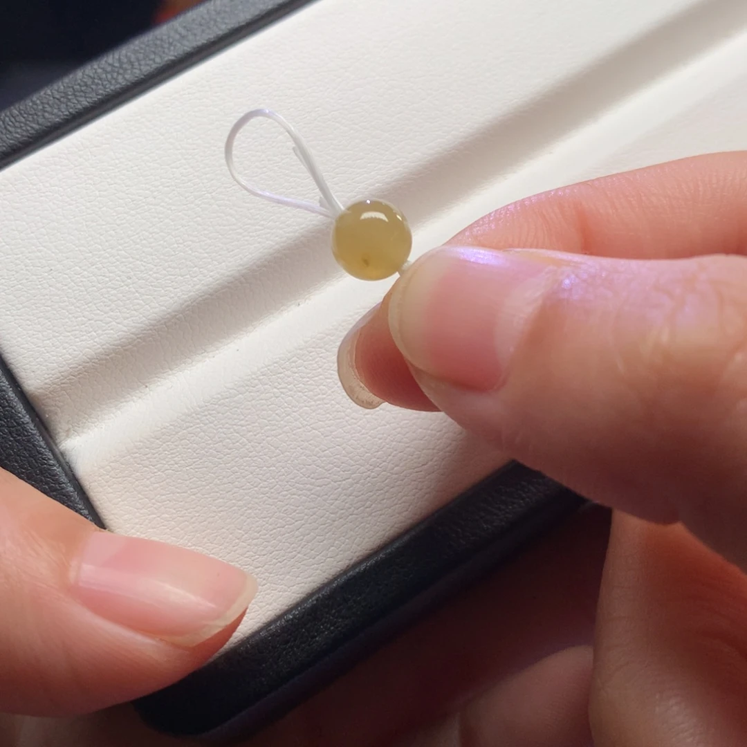 翡翠未镶嵌手串6.78mm无烧黄翡