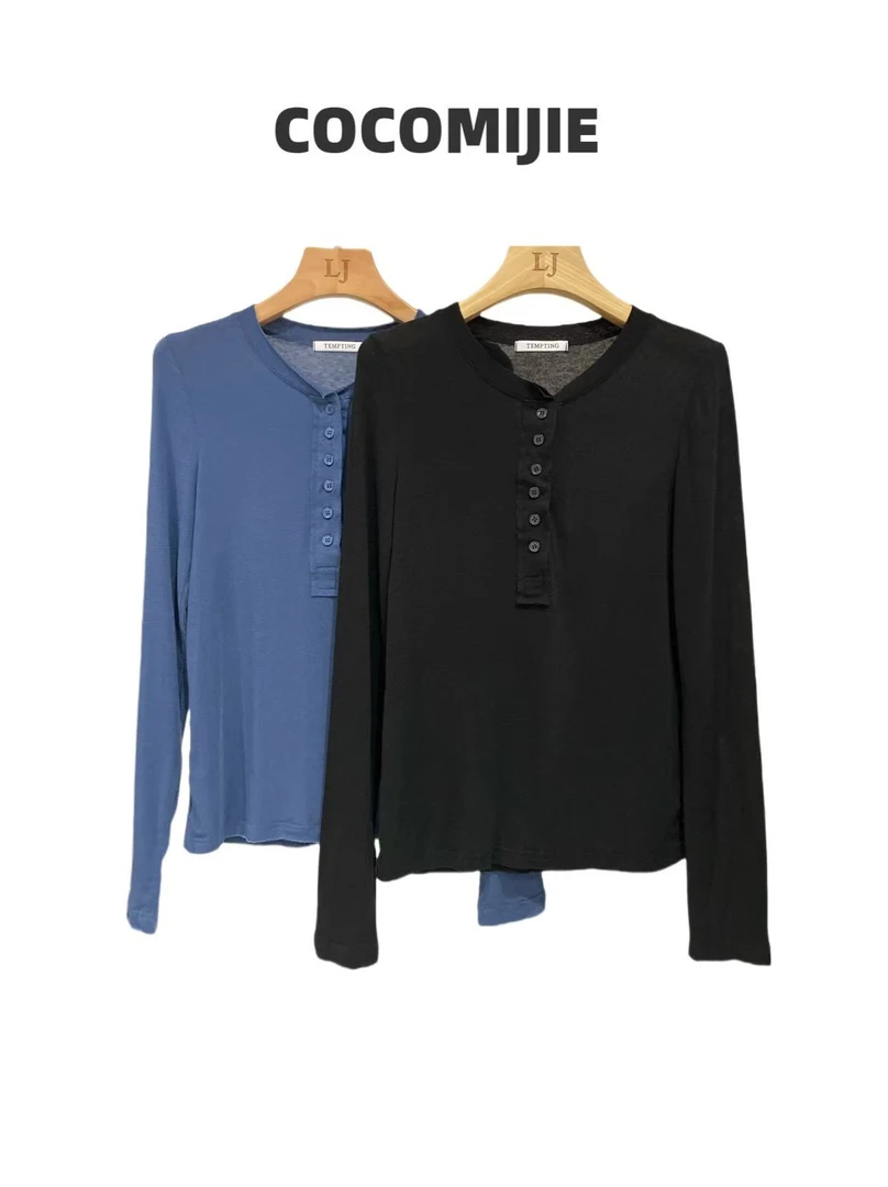 早秋新款软糯高弹无比舒服的首尔T恤
