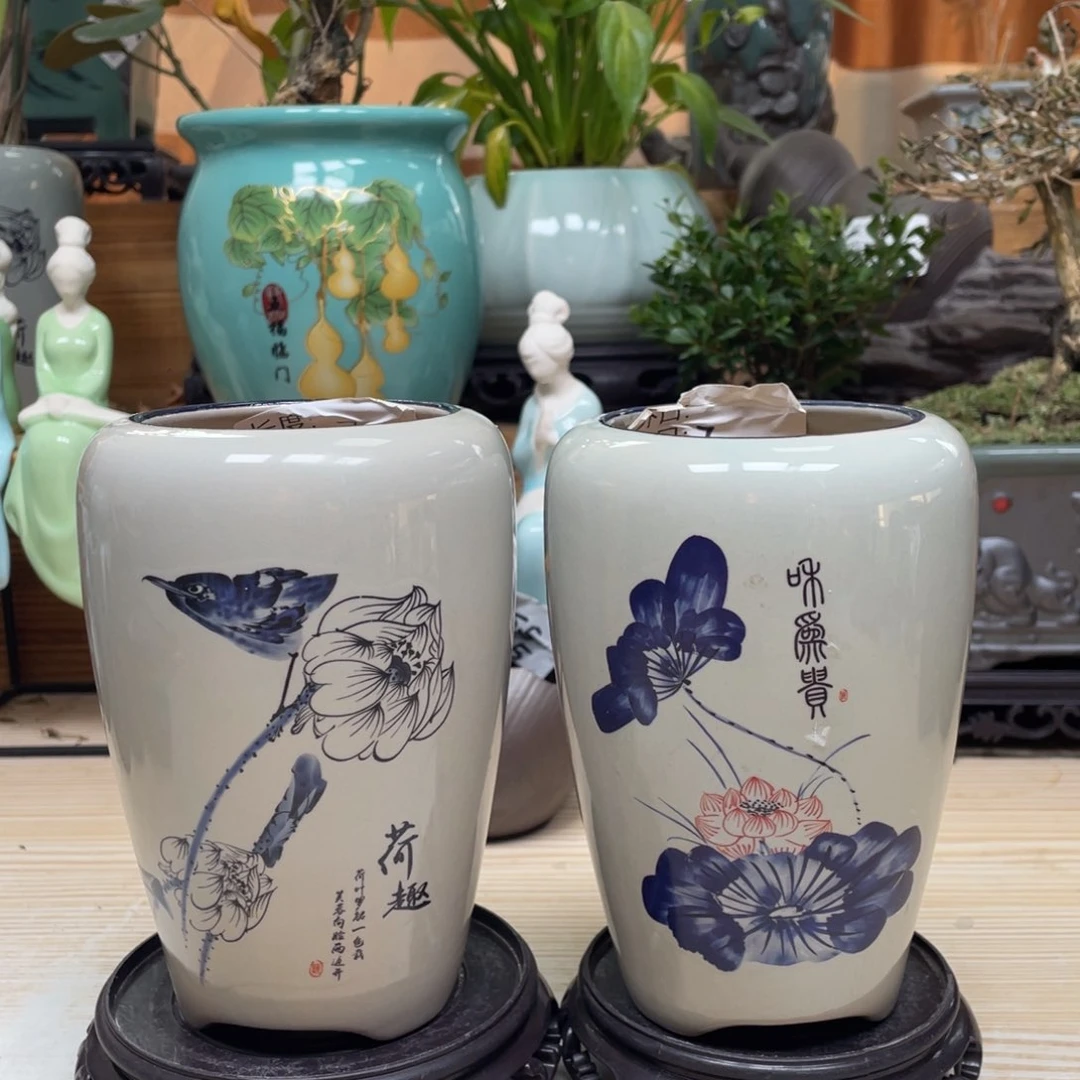 紫砂花盆陶瓷艺术花盆陶瓷