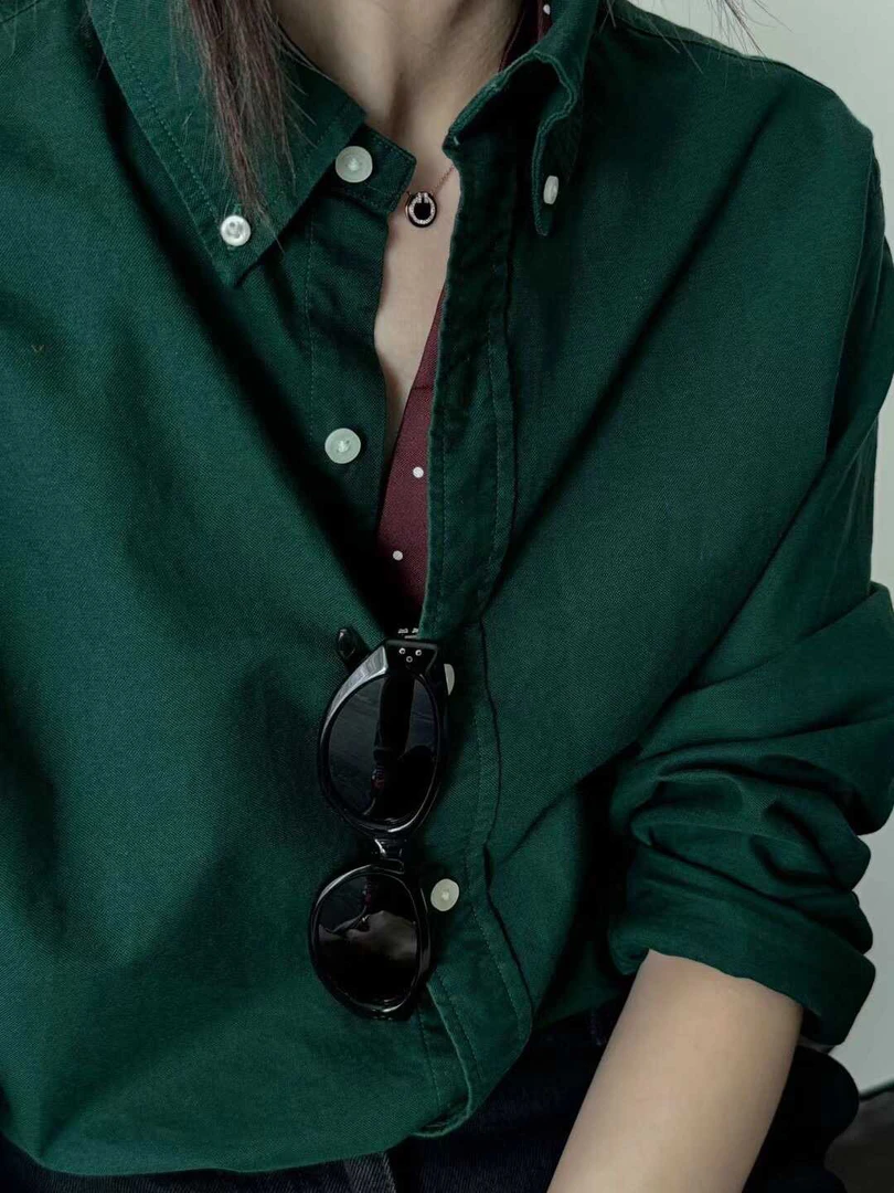 匹马棉！新款复古女装高端百搭减龄学院风优雅老钱风衬衫13158