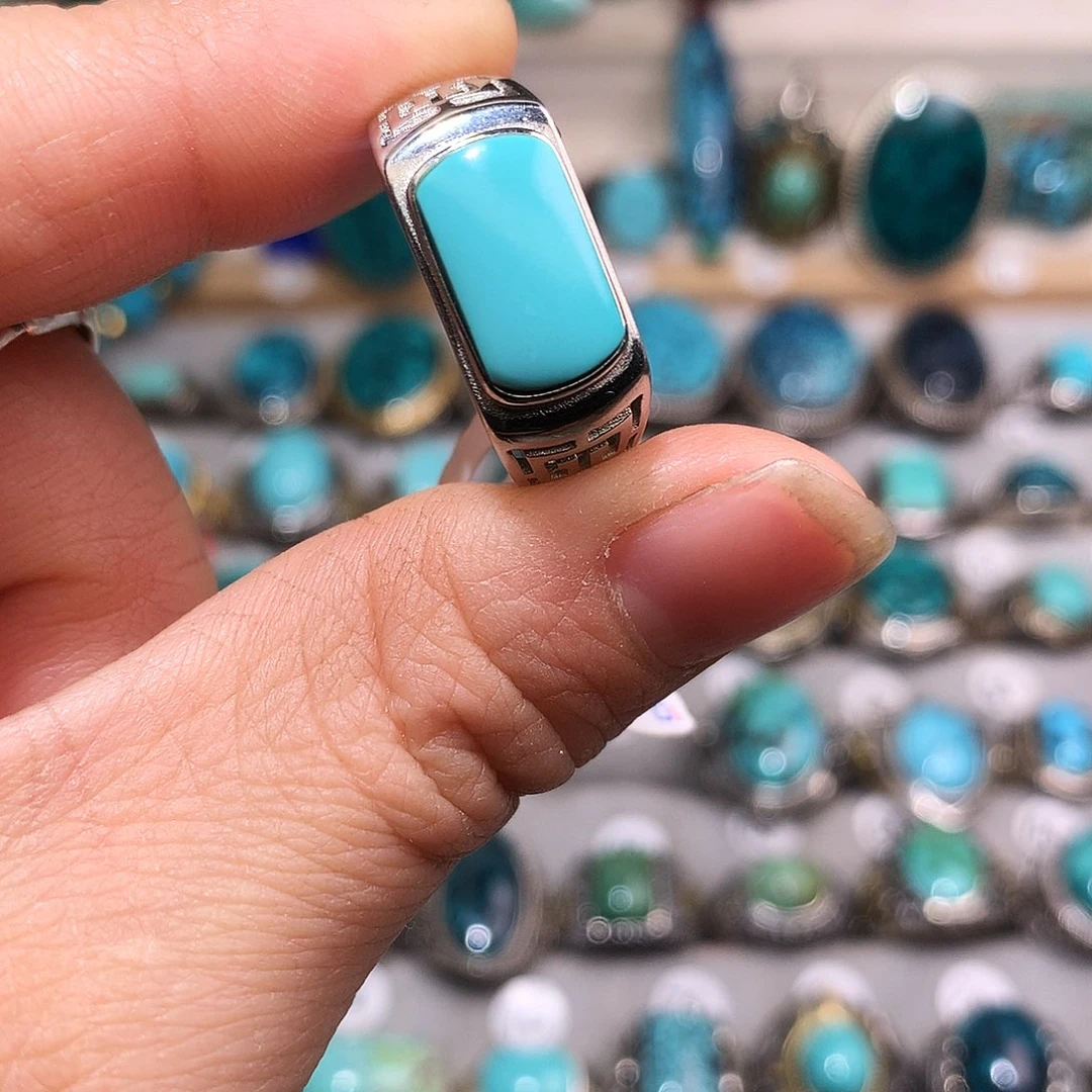 绿松石挂件银S925镶嵌