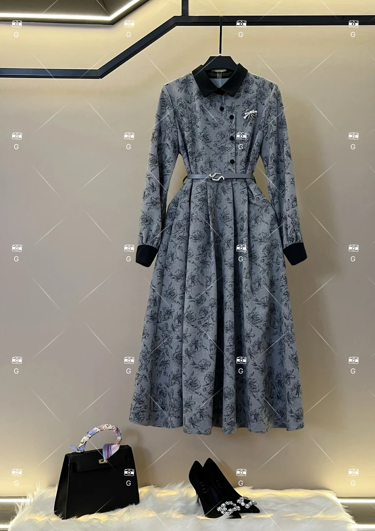 春夏丨设计师轻奢法式印花女士连衣裙 GS-57500