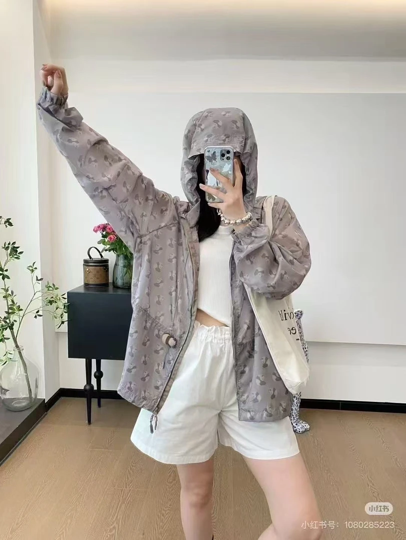 【思雅】253熊猫印花轻薄外套