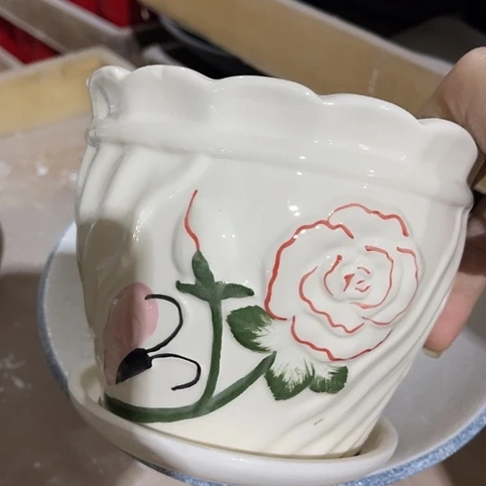 多肉绿植陶瓷花盆9.9包邮，有孔