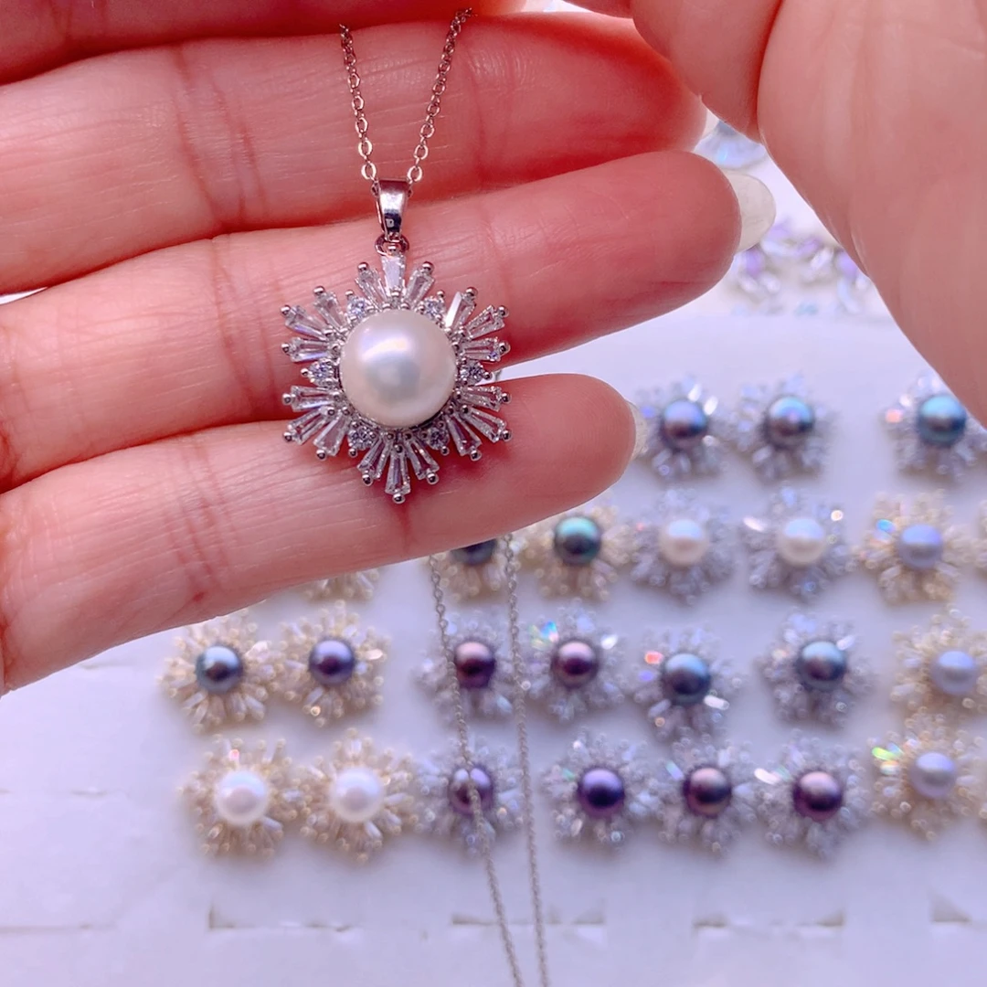 合金淡水珍珠耳饰