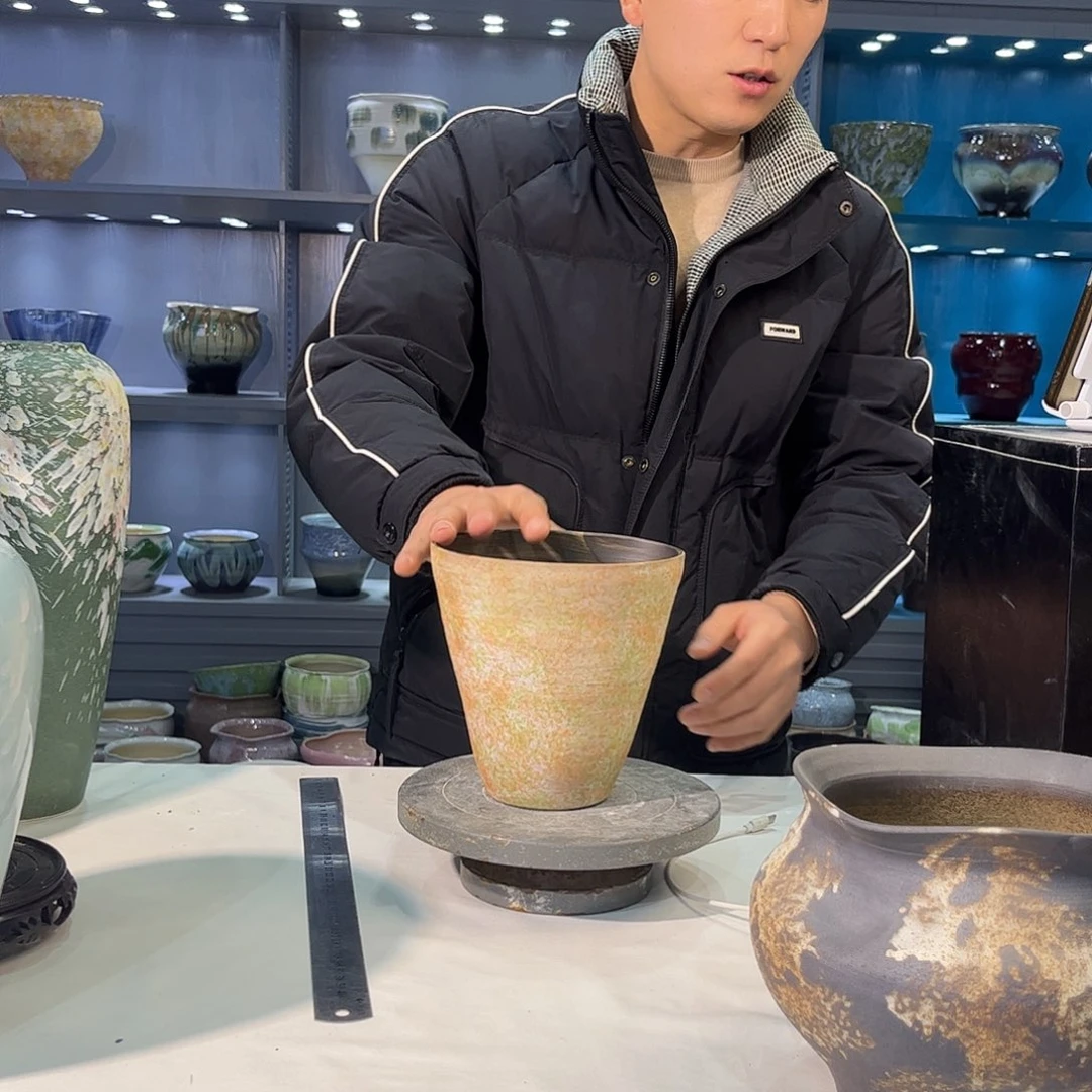 摆件陶景德镇陶瓷花盆