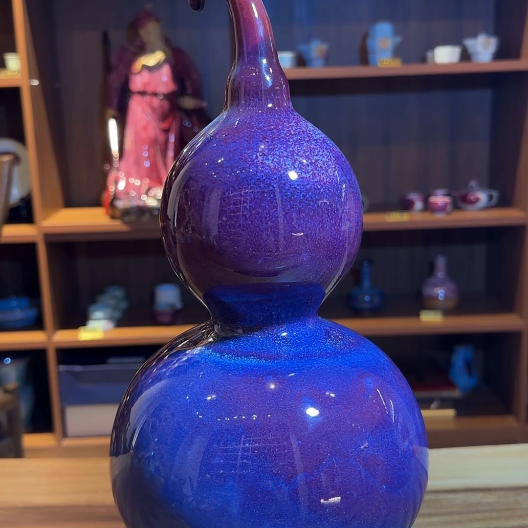 泥塑钧瓷手拉坯葫芦窑变