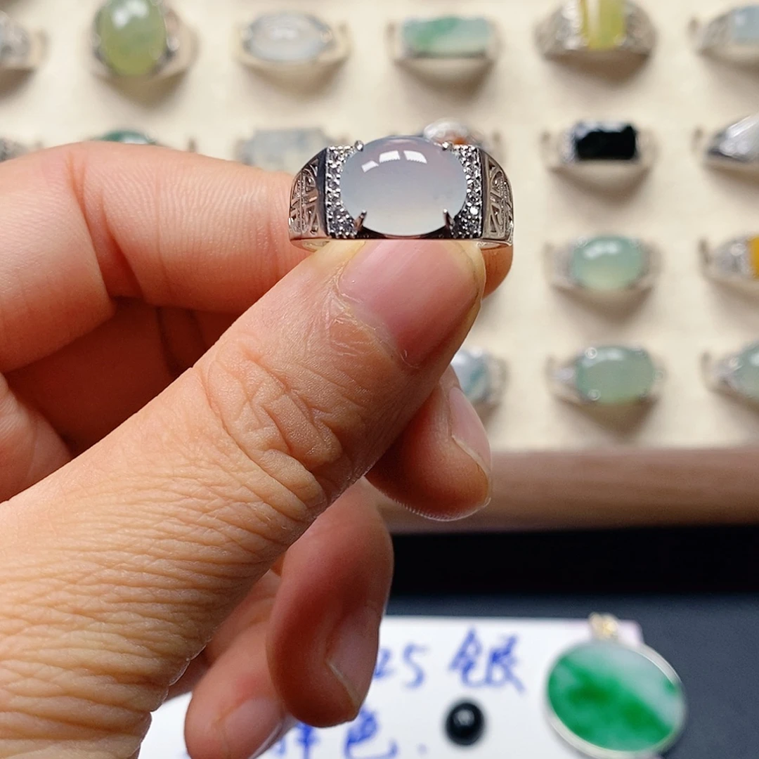翡翠银S925镶嵌戒指