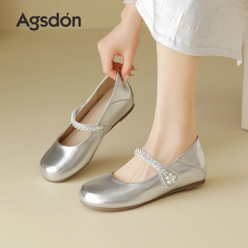 奥古狮登玛丽珍女鞋2025新款夏季一脚蹬休闲凉鞋配裙子不累脚单鞋