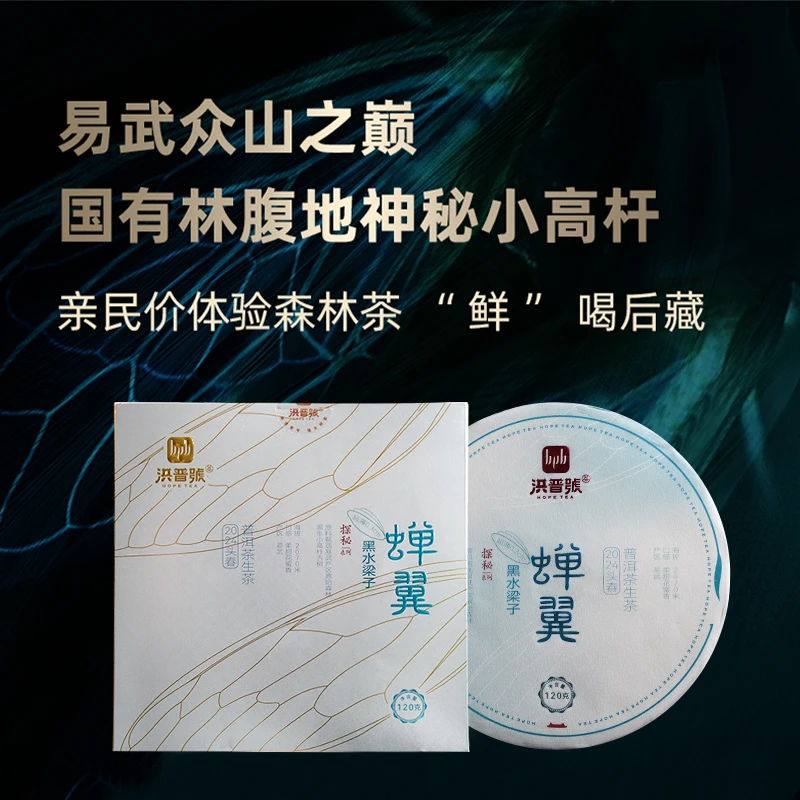 2024春易武黑水梁子山脉【蝉翼】混生古树纯料普洱生茶手撕薄饼