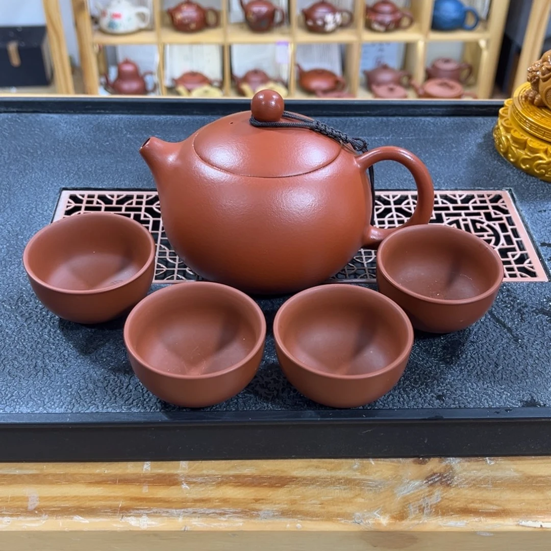 紫砂茶案胖西施（一壶四杯）