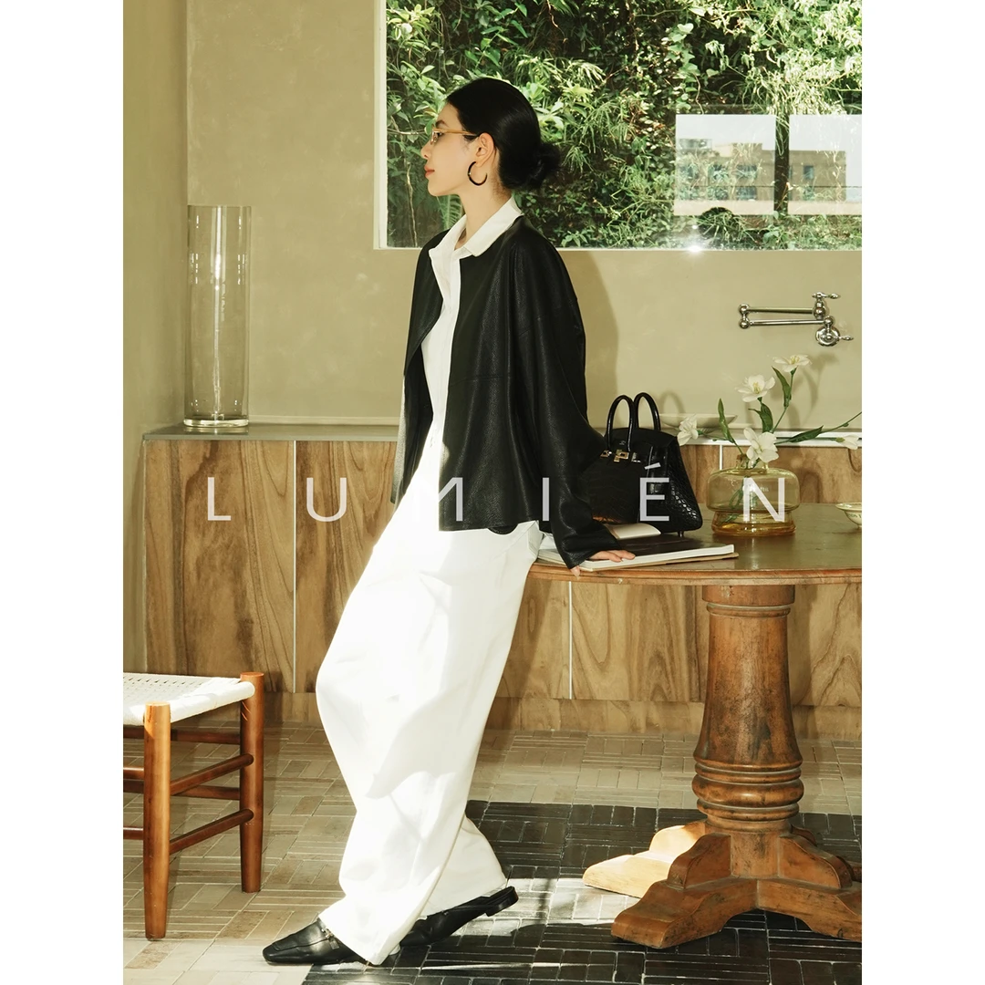 【LUMIEN 新品】“自由旅人”柔软随性宽松蝙蝠袖羊皮皮衣LX5FWW165