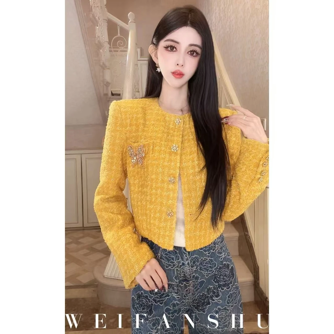 WEIFANSHU/魏凡舒【姜饼曲奇】早秋新款时尚洋气百搭短款小香风外套