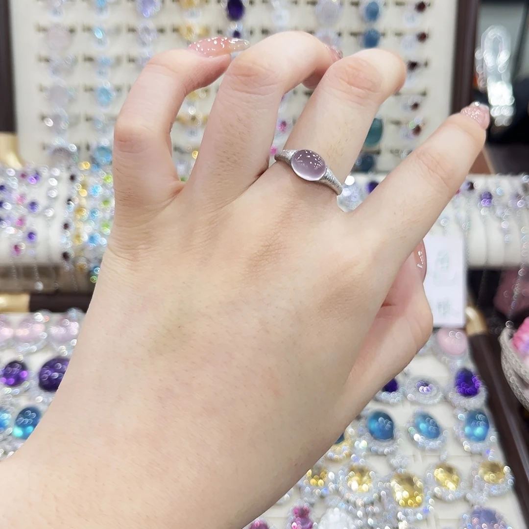 烟晶银S925镶嵌戒指