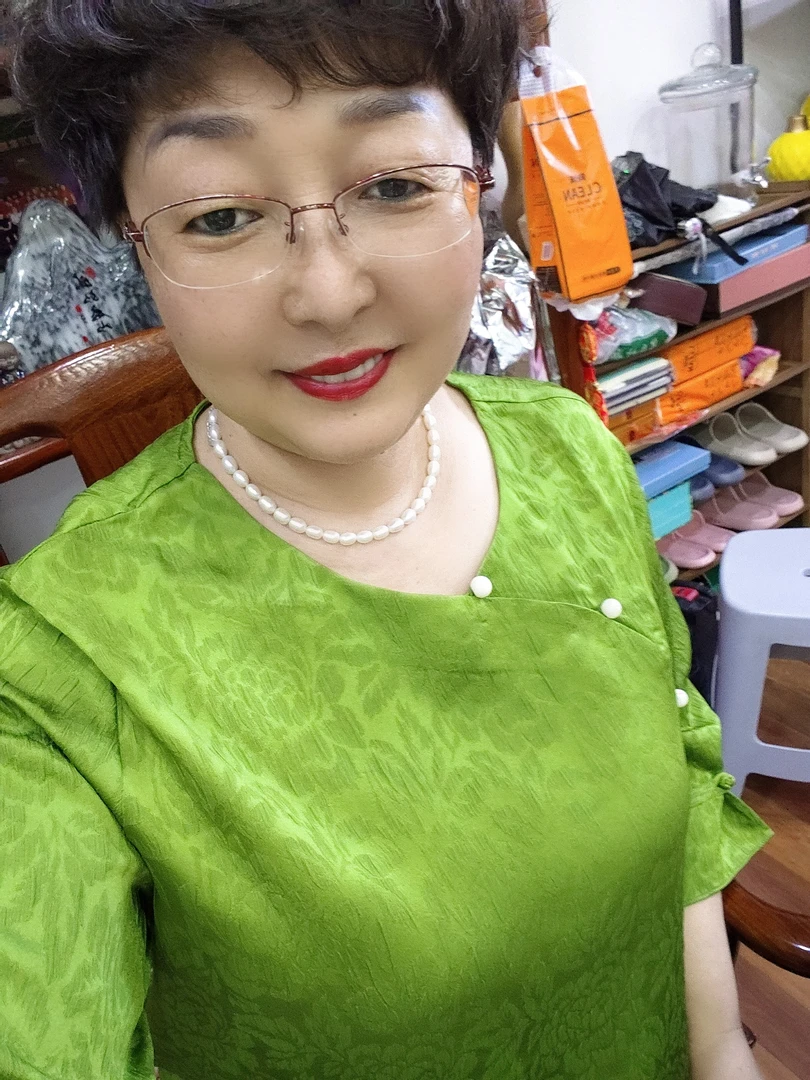 女士七分袖提花圆领国风衫8808