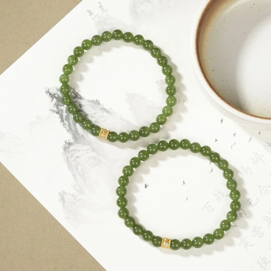 【云上叙】和田玉DIY单圈手串-多样性发其一-约6mm-V65691-M（甄选）