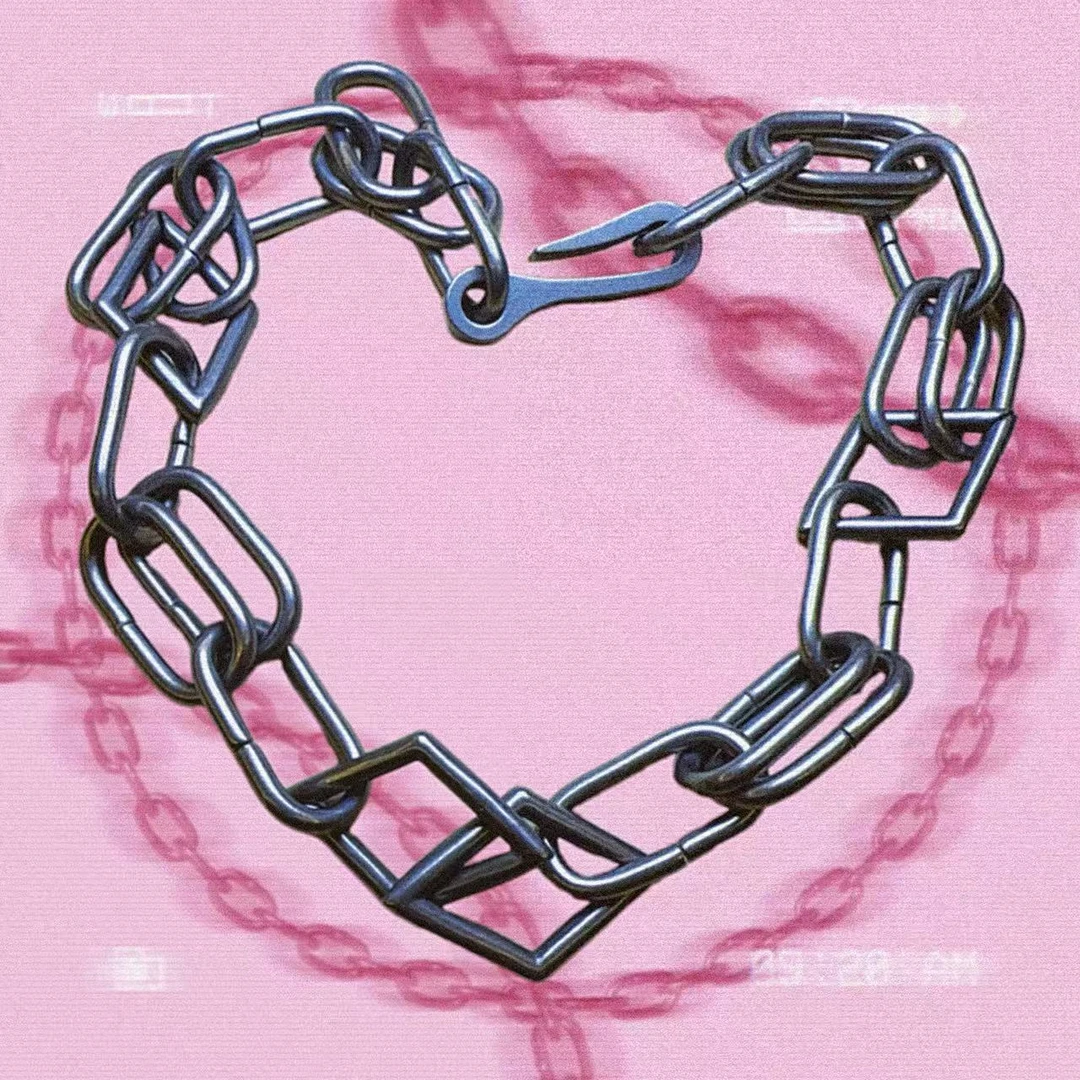 钛钢项链 时尚高级感双环菱形项链RO范不掉色情侣潮牌A0220