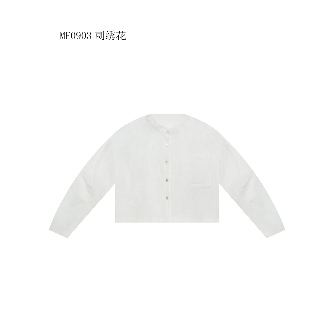 【麻訪家】MF0903刺绣花文艺复古宽松休闲百搭长袖开衫上衣