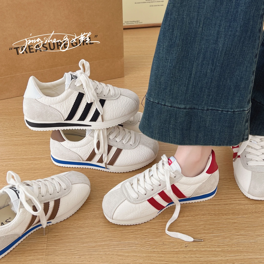 爆款阿甘鞋复古德训鞋女款2025新款秋季超火百搭平底运动休闲鞋女