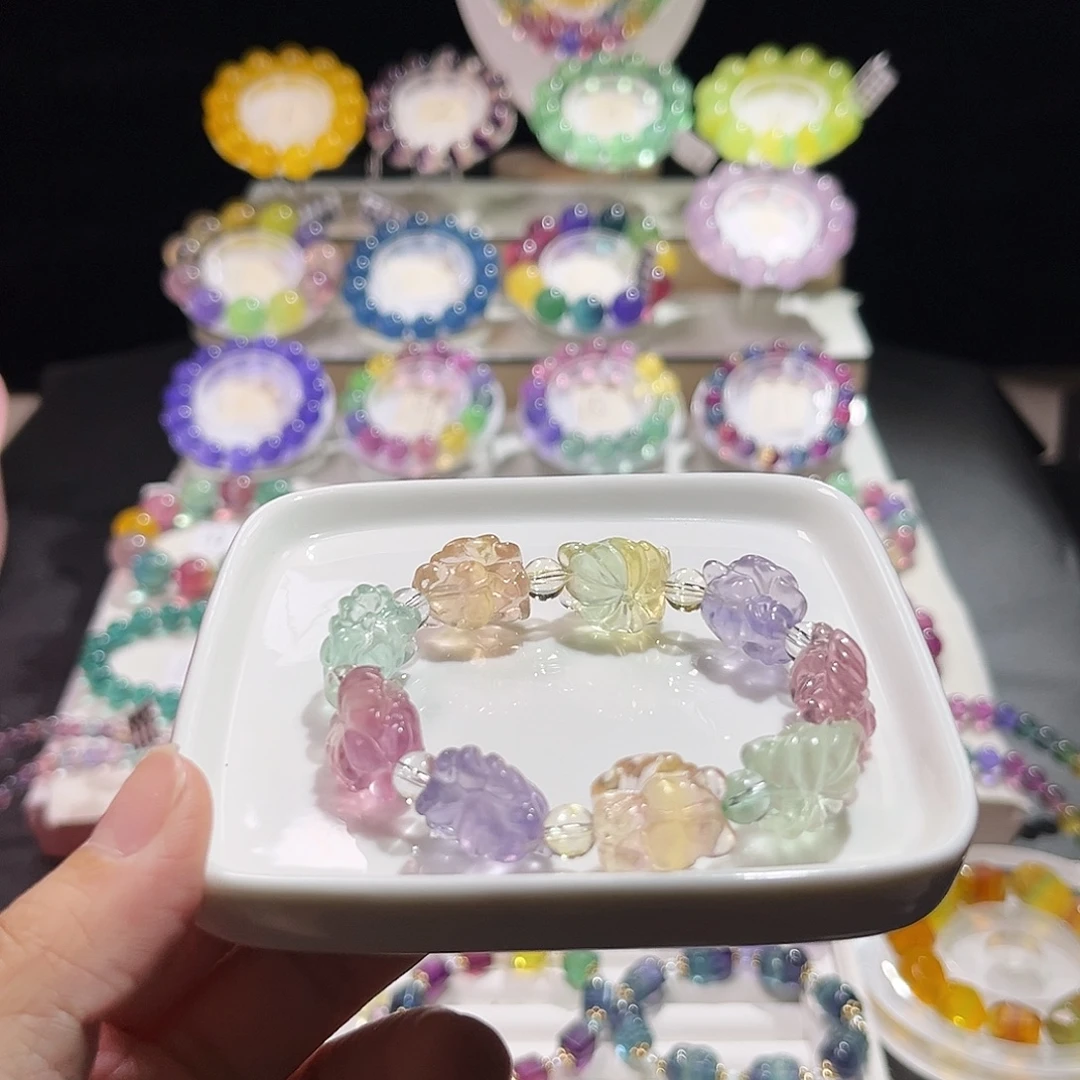 手***识手串萤石未镶嵌狐狸