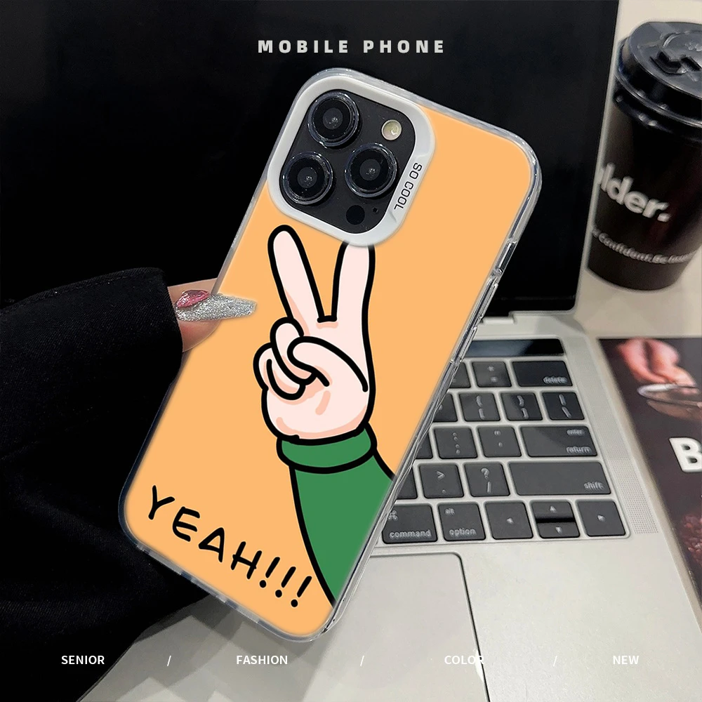 卡通趣味yeah彩银IMD手机壳适用iPhone16华为oppo小米vivo