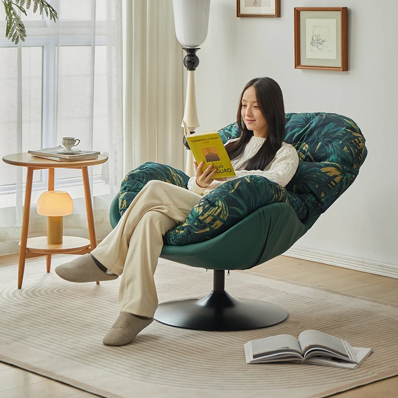 蛋壳单人沙发椅客厅设计师转椅休闲椅家用阳台椅懒人沙发可睡可躺