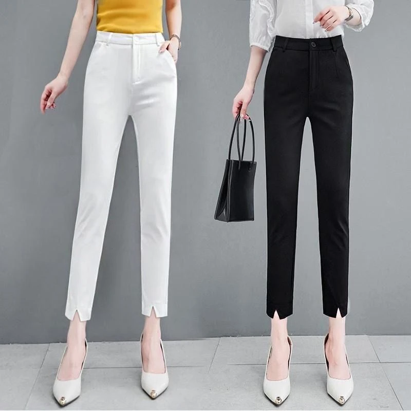 春秋款西裤女九分裤宽松职业百搭休闲裤显瘦小脚西裤
