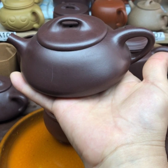 北***）茶壶紫砂紫泥桥瓢200豪升左右有瑕疵