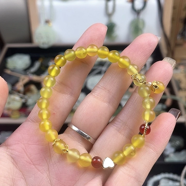 蛇纹石玉合金颈饰