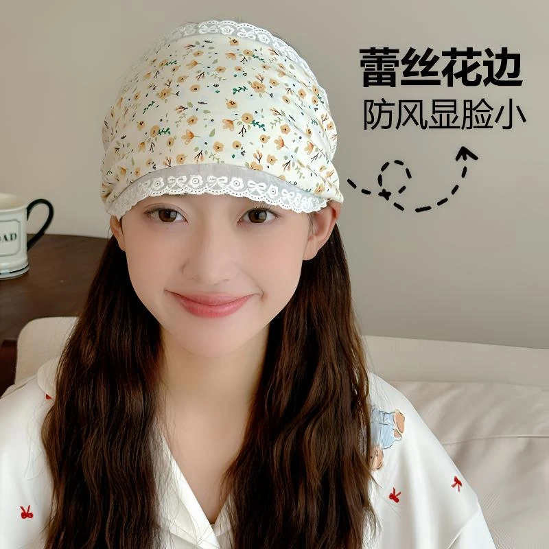 月子发带夏季薄款9月份防风吸汗孕妇帽产妇产后专用坐月子帽时尚