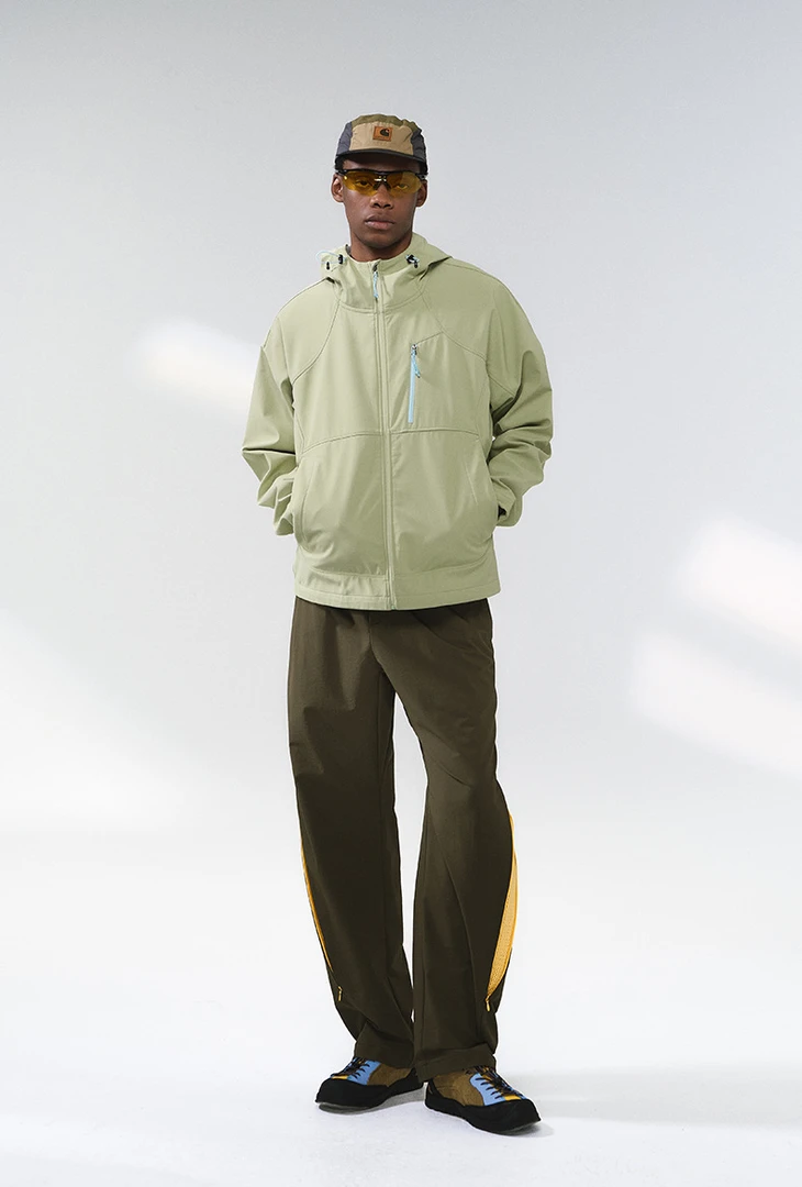 捷展男装|登山软壳夹克25冬季新品户外防泼水抓绒冲锋衣加绒外套