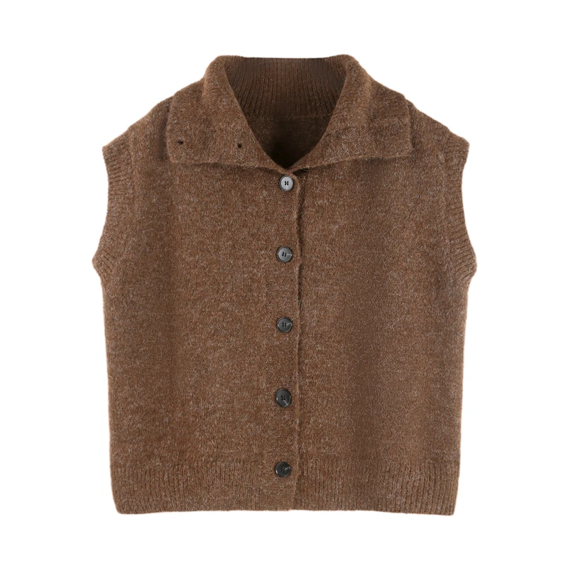 「蓝岛之恋」2024秋季半高领多巴胺慵懒无袖毛衣 HBZK641142 nnassa