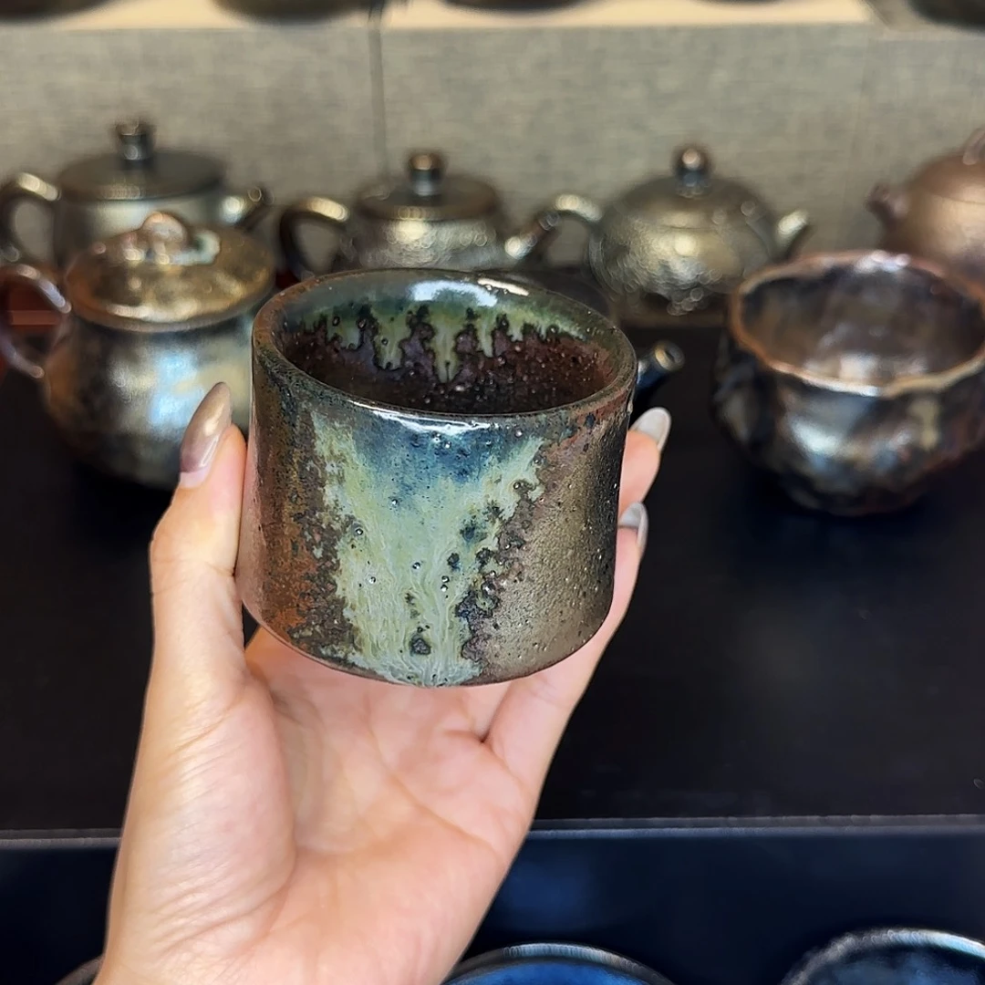 杯云南建水紫陶柴烧杯子瑕疵