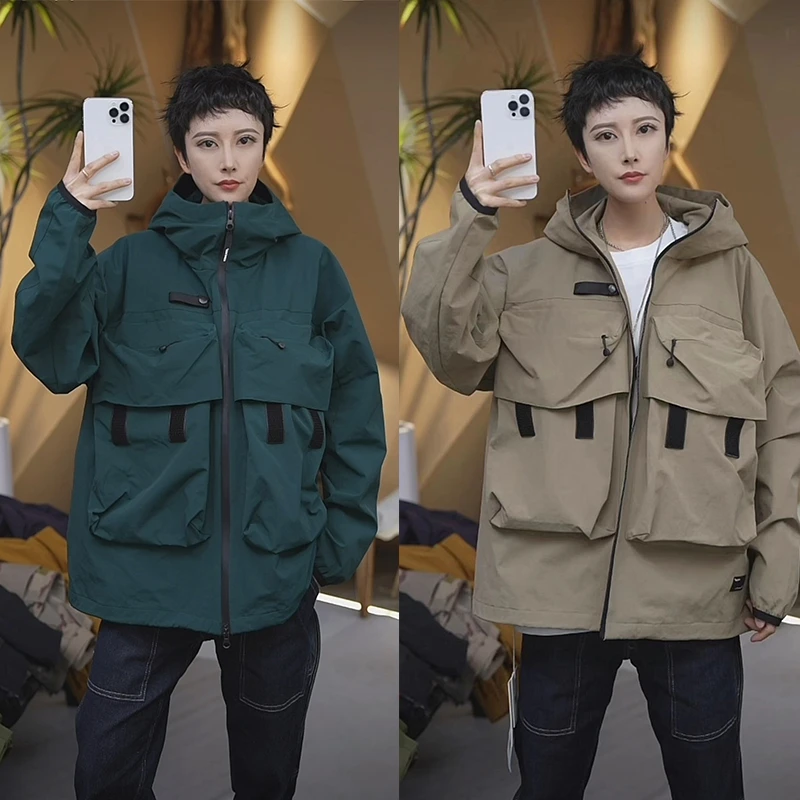 【聚】户外多口袋冲锋衣工装夹克外套男女  0303