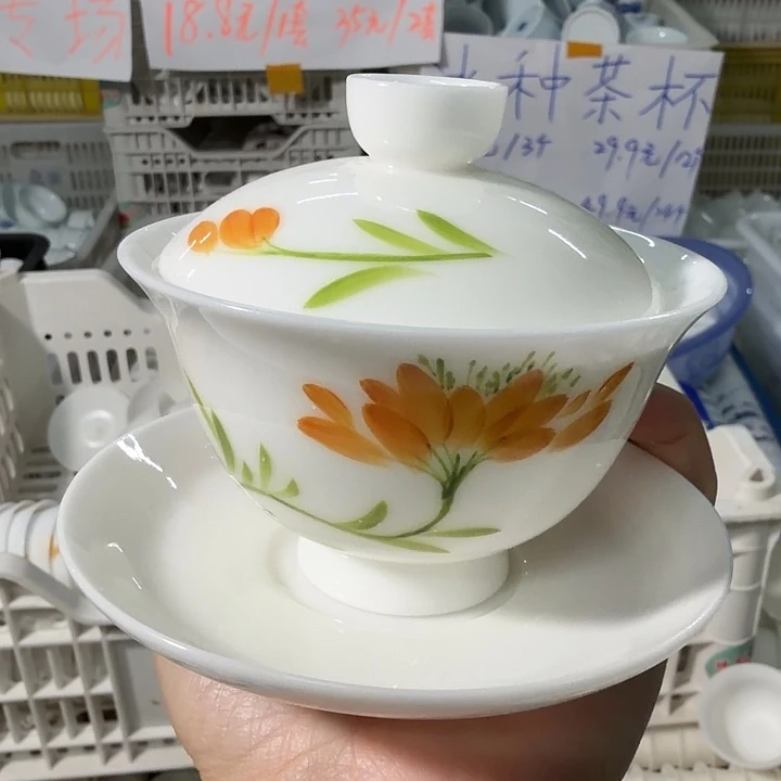 微瑕孤品专场冰种手绘三才花色花