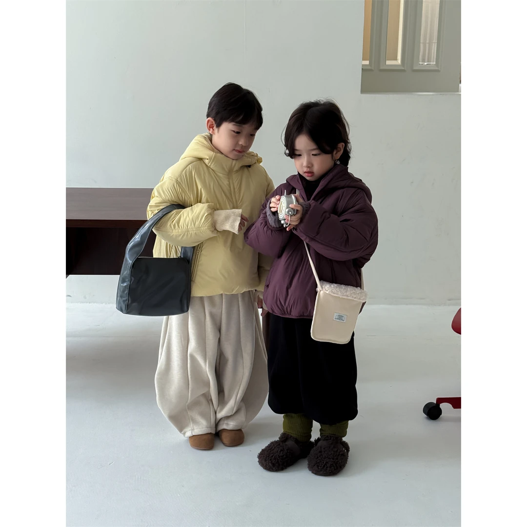 LJ-91133-TBB童装裤子2025秋冬新款拼片弯刀加绒裤百搭保暖裤子潮