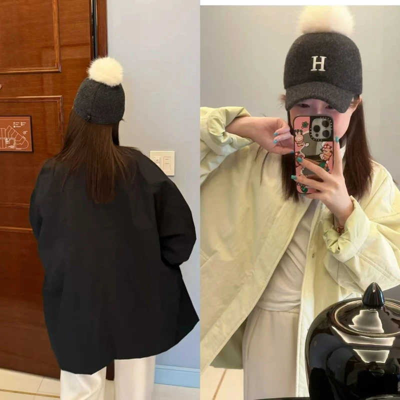 【BORAKOO】嫩芽绿/黑两色立领韩版棉衣外套