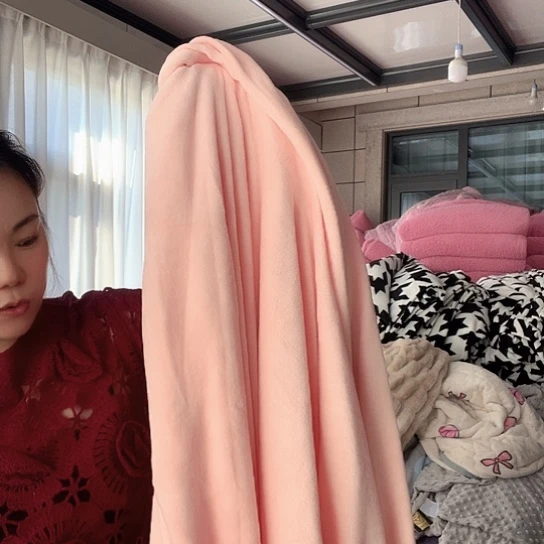 羊驼毛粉色床裙245×250