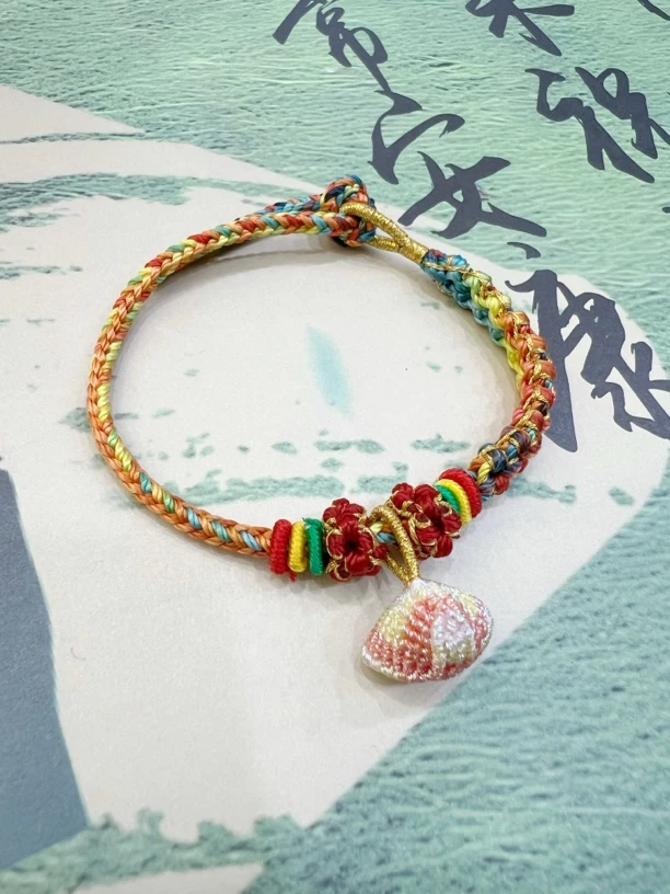 手工编织十里桃花幸福结五彩绳儿童成人五彩绳小粽子五彩绳