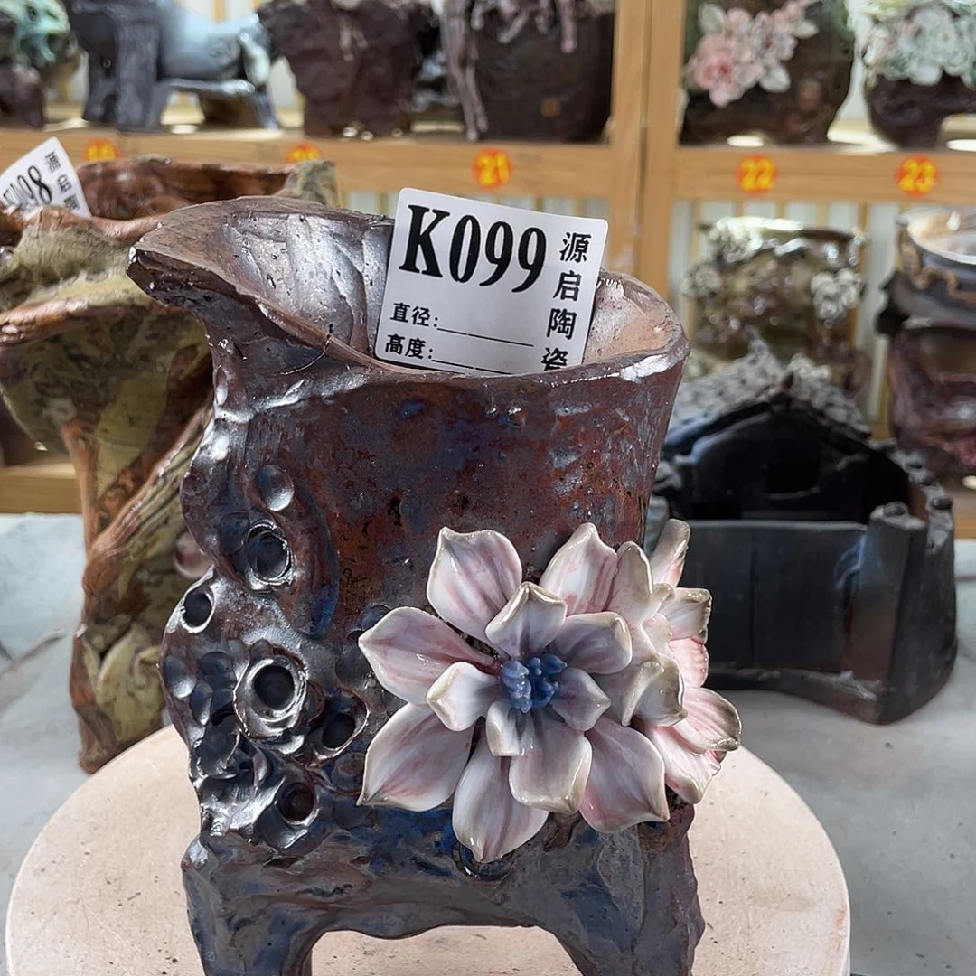 紫砂花盆景德镇陶瓷花盆099