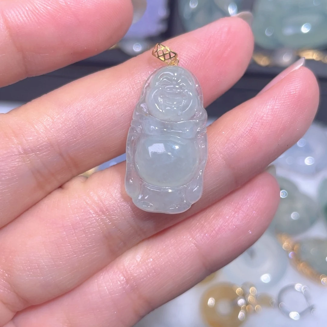 颈饰18K金镶嵌翡翠翡翠